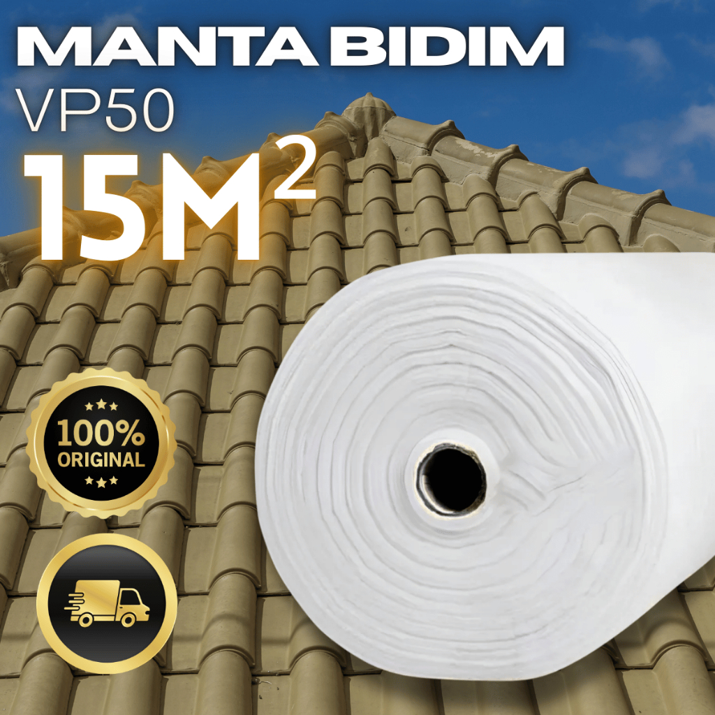 Manta Estruturante VP50 15m² Impermeabilização Telhado Laje Anti Infiltração Para Manta Líquida