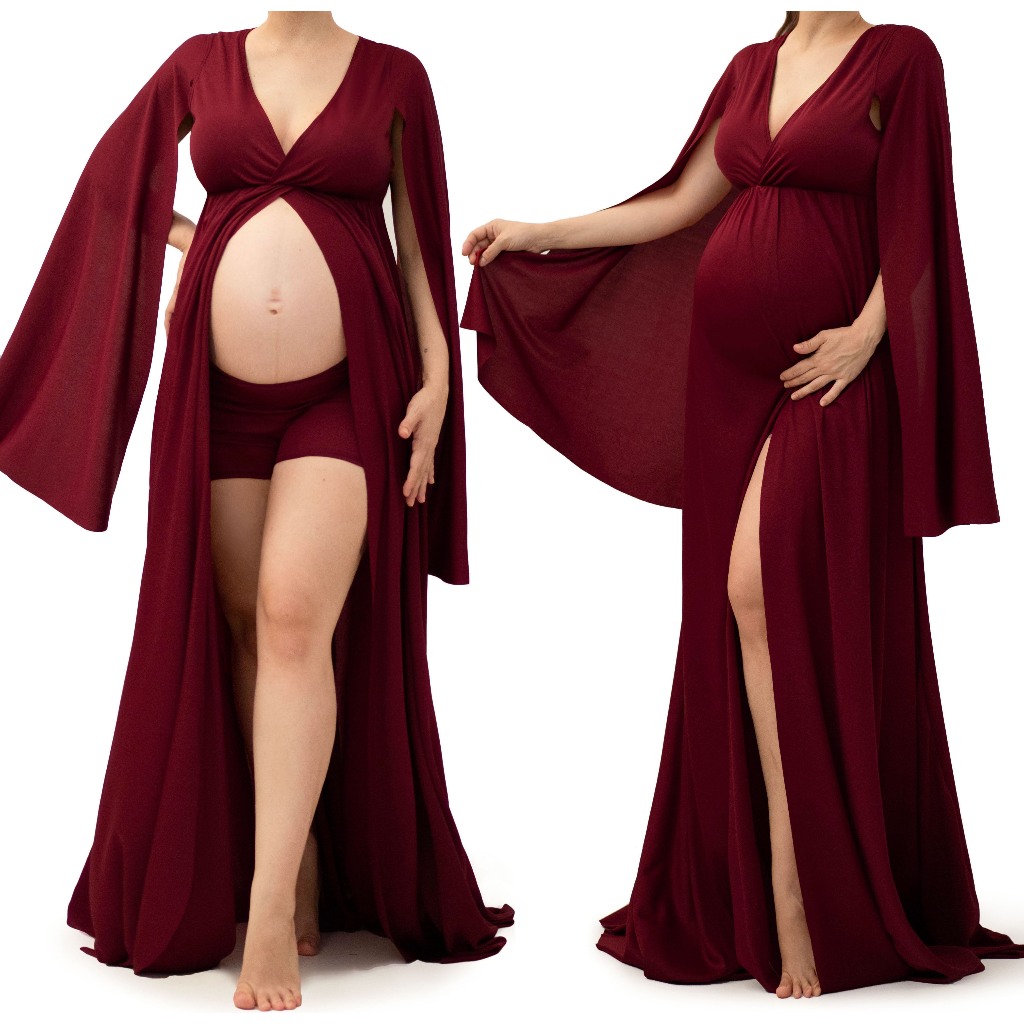 Vestido Gestante Para Ensaio Fotográfico Com Shorts G25