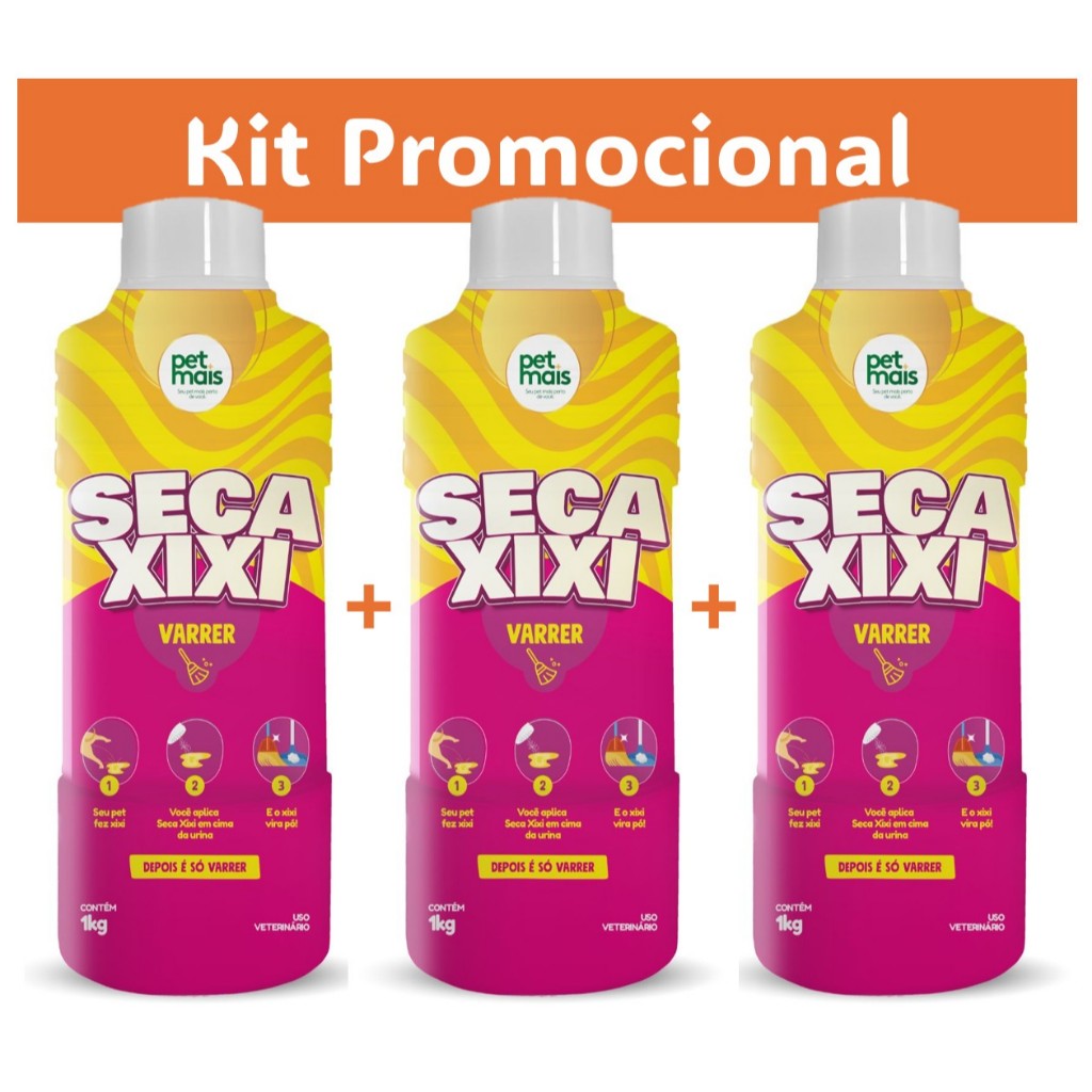Kit 3 Seca Xixi Varrer 1Kg Cada (3 Kg) - Petmais em Oferta na Shopee