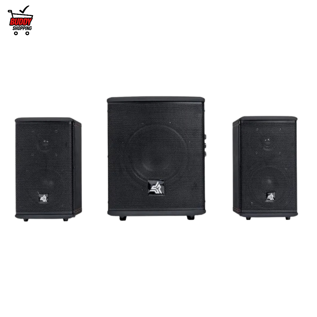 Knup Caixa de Som Home Theater 240W RMS Bluetooth Subwoofer 8 Polegadas Preto Bivolt KP-RO846