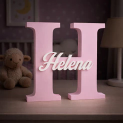 Letreiro Nome Personalizado 3D Letra Inicial Quarto de Bebê Decoração Infantil Porta Maternidade Chá de Bebê Presente