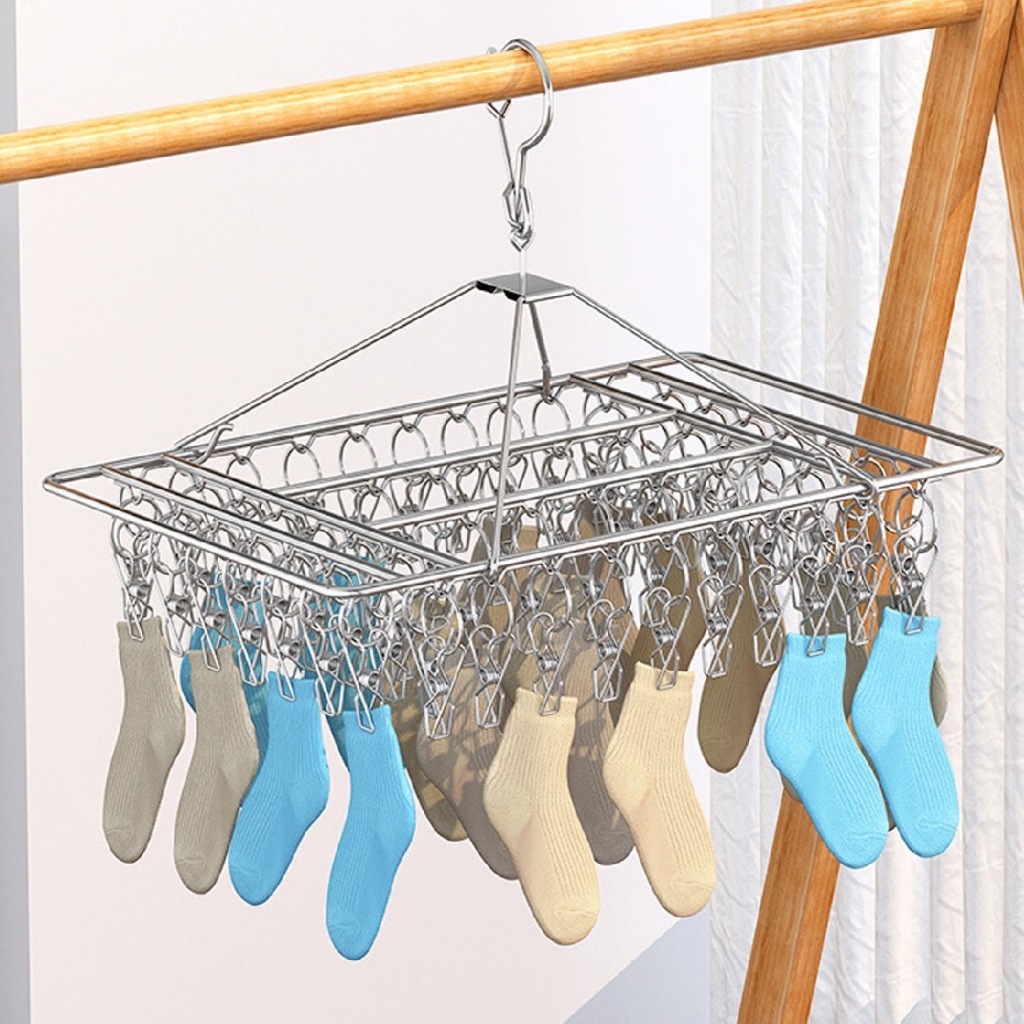 Varal Com 26 Clips Inox Prendedores Pratico E Retrátil Cabide Para Roupas Intimas Para Pequenas em Oferta na Shopee