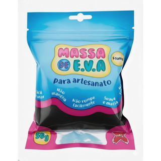 Massa De EVA Make Preto 50g Modelar Atóxica Macia Artesanato Escolar Não Gruda
