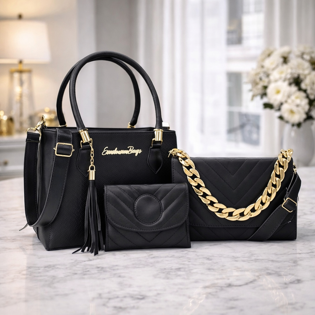 Kit 3 Bolsas Femininas | Tote + Tiracolo + Carteira | Completo para o Dia a Dia em Oferta na Shopee