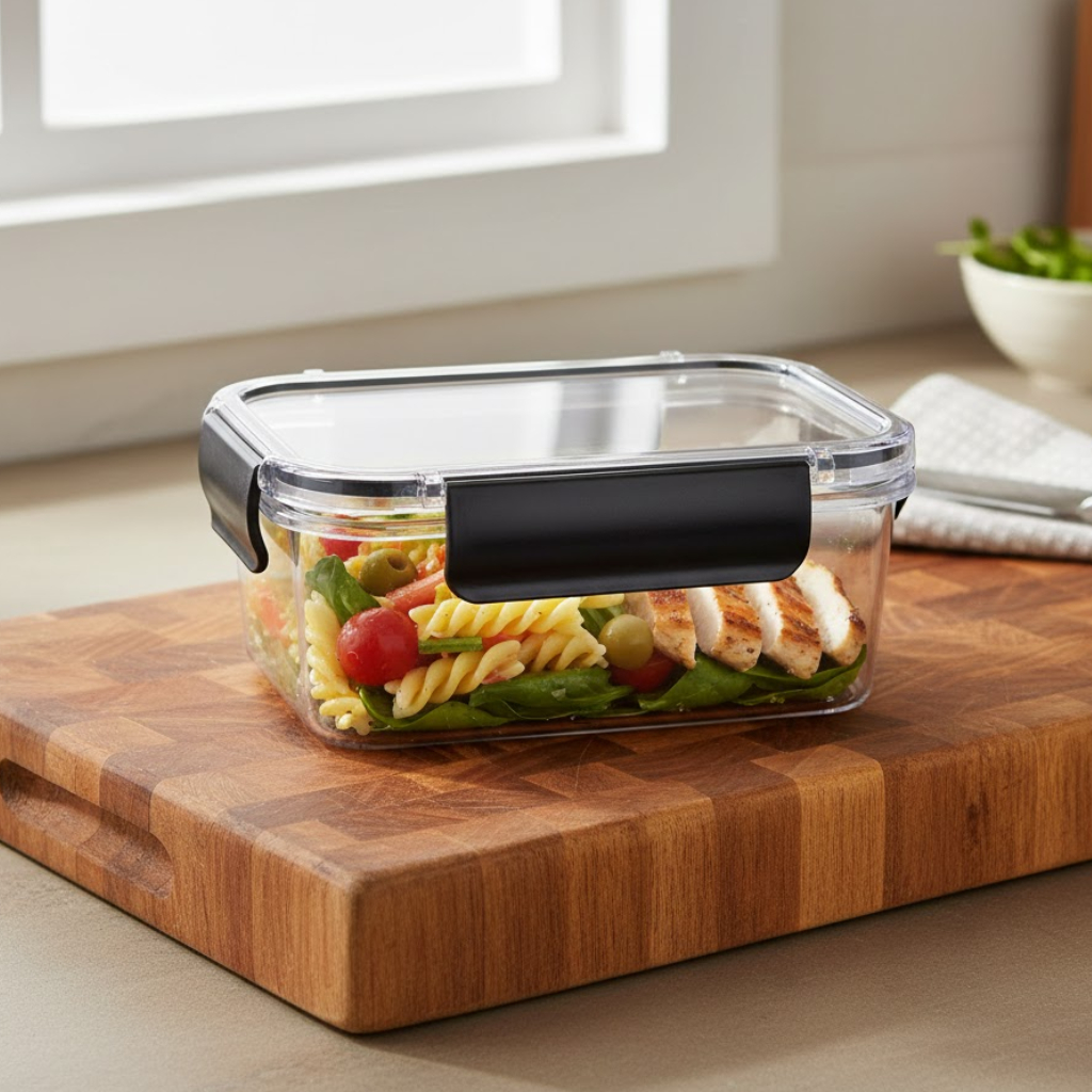 Pote Hermético 500ml Transparente com Tampa Vedada Organizador Cozinha Mantimentos Tempero Empilhável