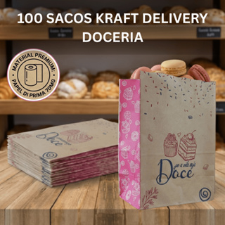 100 Saco Kraft SOS Delivery Doce Cookies Docinhos Doceria Tamanhos PP, P OU G Papel Fundo Reforçado em Oferta na Shopee