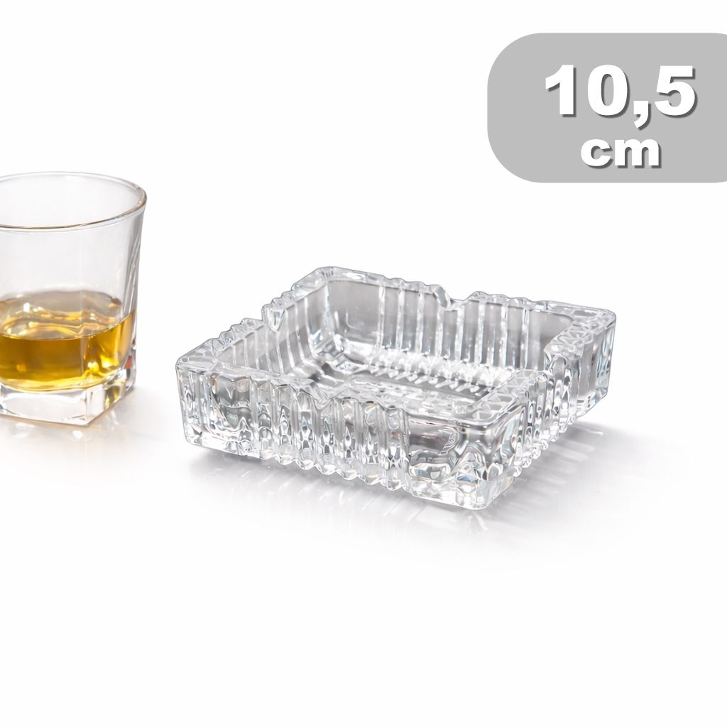 Cinzeiro Vidro Cristal Quadrado Transparente Resistente 10,5cm em Oferta na Shopee
