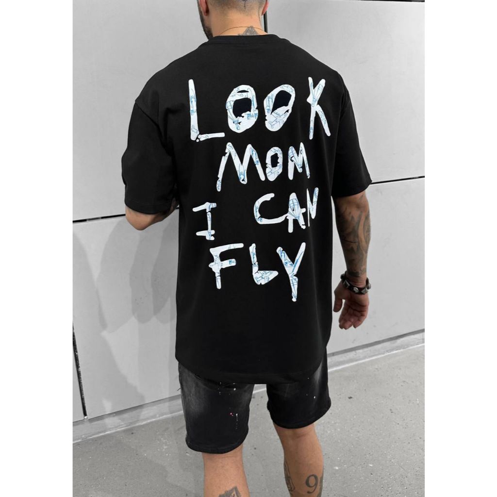 Camiseta Oversized Look Mom Can Fly Aftersoul Unissex Plus Size P ao G6 100% Algodão