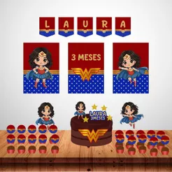 kit festa Decoração mulher maravilha