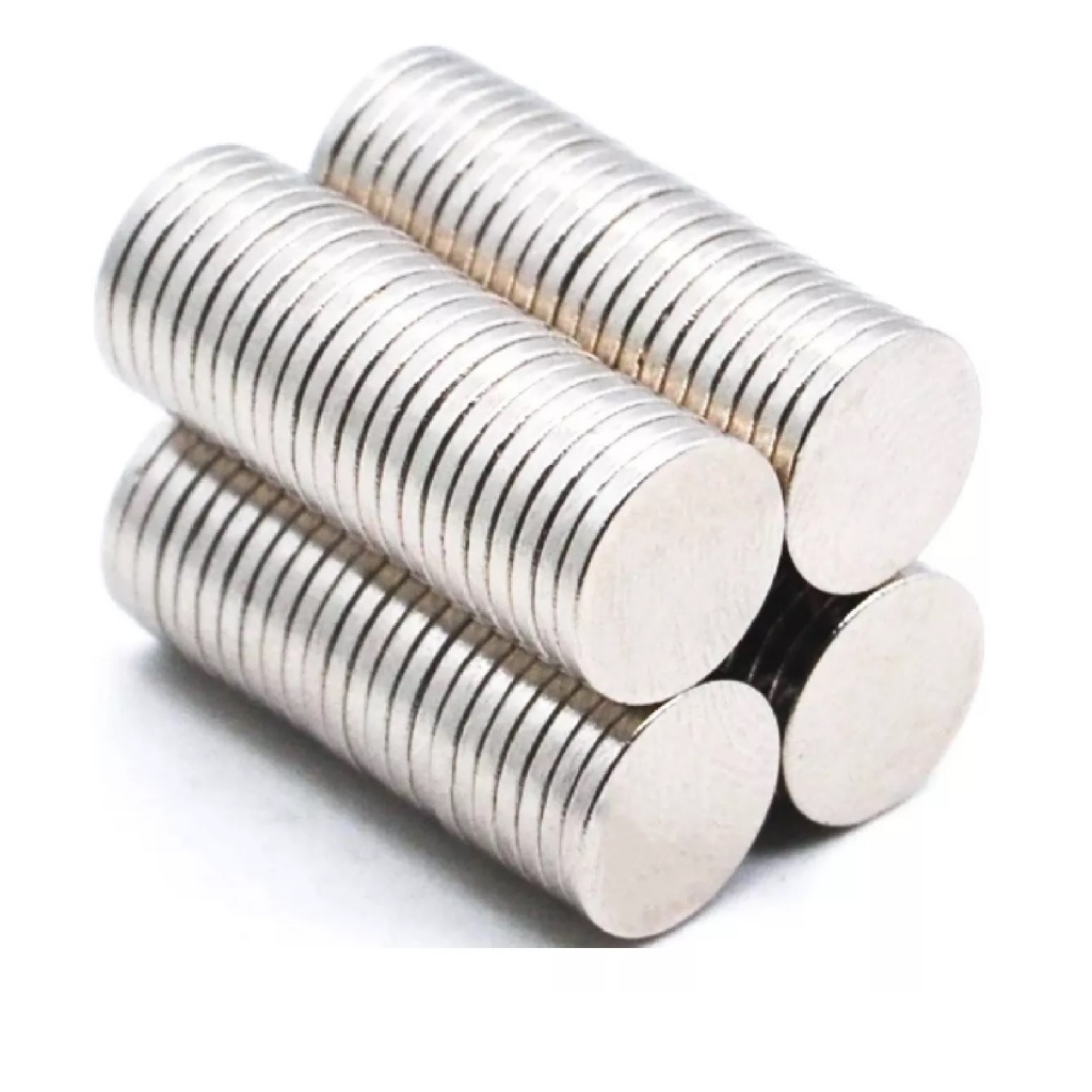 Ímã Neodímio Super Imas Disco 8x1 Mm suporta 400 gr 100 Pçs
