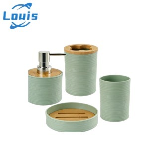 Louis Kit 4 Peças Organização Banheiro: Suporte Sabonete Líquido, Saboneteira, Porta Escova e Copo 4 Cores em Oferta na Shopee
