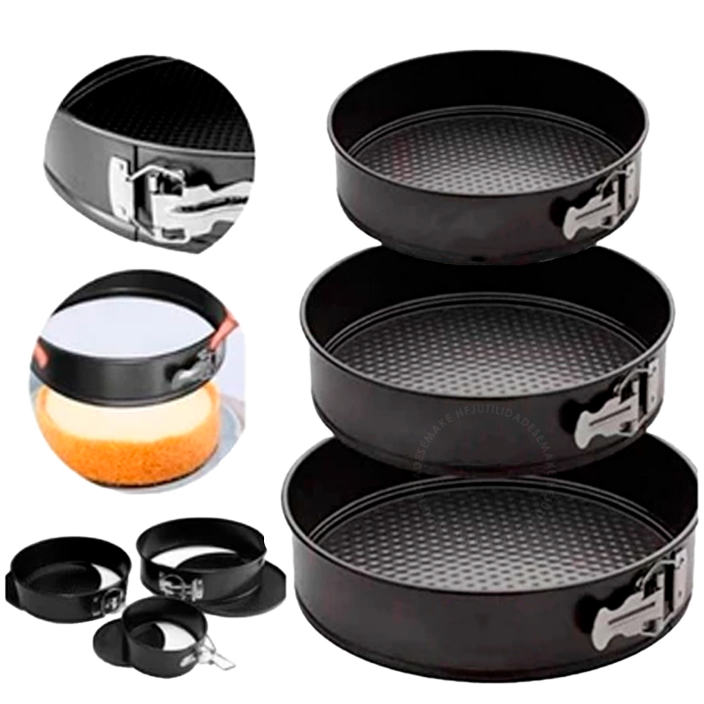 Formas Assadeira Com Fundo Removível Antiaderente Bolos Tortas Condução De Calor Uniforme Top em Oferta na Shopee