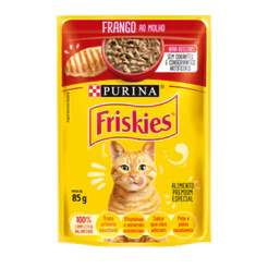 Ração Úmida Friskies Sachê para Gatos Adultos Sabor Frango ao Molho 85g