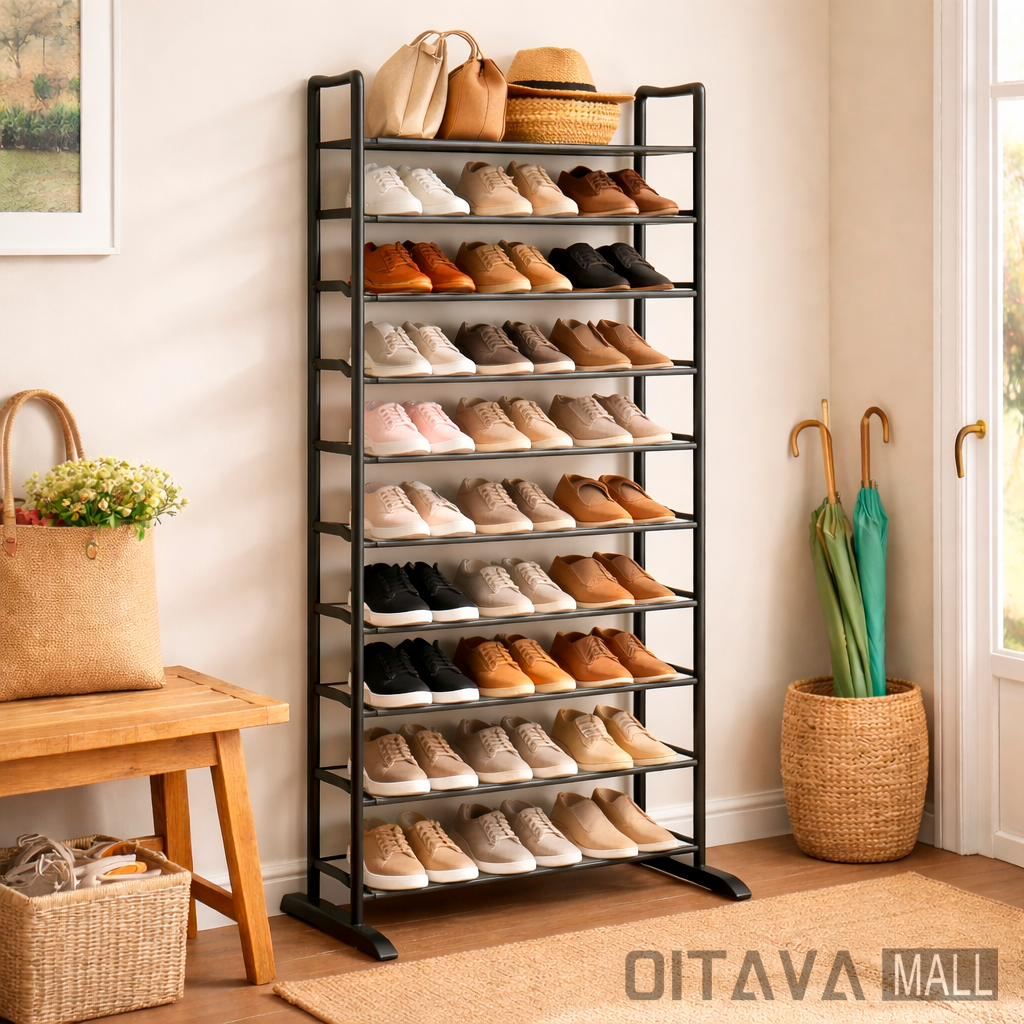 Sapateira Organizadora 20 Pares 10 Níveis Armário Ajustável Para Sapatos, Chinelos, Bolsas E Roupas em Oferta na Shopee