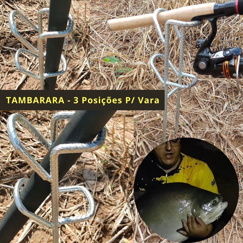 Suporte de Vara Barranco P/ Pesqueiro - Super Resistente Com 3 posições de Varas Apoiar Tambarara em Oferta na Shopee