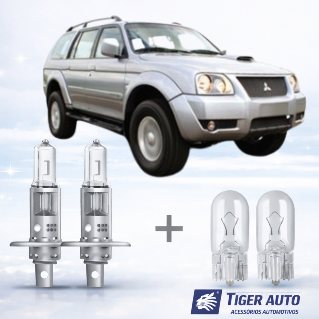 Lâmpada farol BAIXO + LANTERNA MITSUBISHI PAJERO SPORT 2007 ATÉ 2009