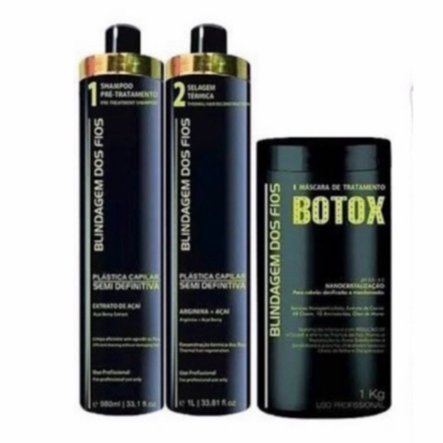 Kit Progressiva Selagem - Blindagem dos Fios  Profissional + Shampoo 1L + Btx 1Kilo em Oferta na Shopee