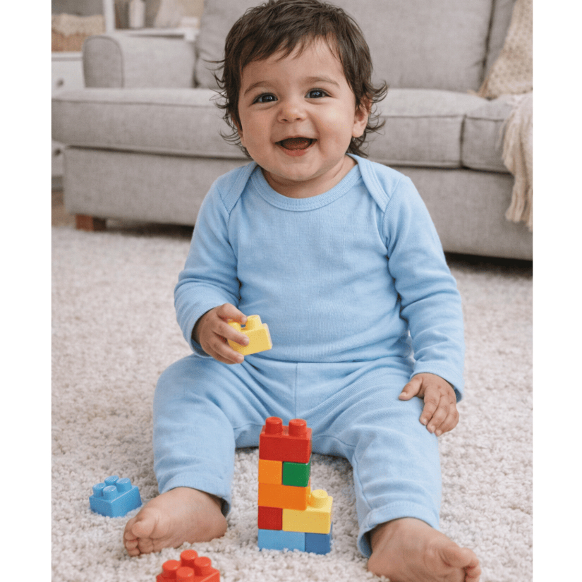 Conjunto Canelado Pagão Body e Calça Infantil Azul Bebê em Oferta na Shopee