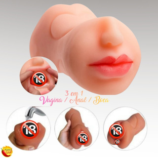 Masturbador Masculino Vagina Boca Anus Masturbadora Textura Realista Cyberskin em Oferta na Shopee