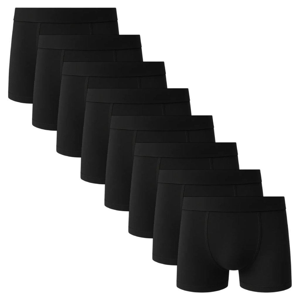 Kit 8 Cuecas Boxer Algodão Cotton Preta Masculina C5 em Oferta na Shopee