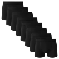 Kit 8 Cuecas Boxer Algodão Cotton Preta Masculina C5