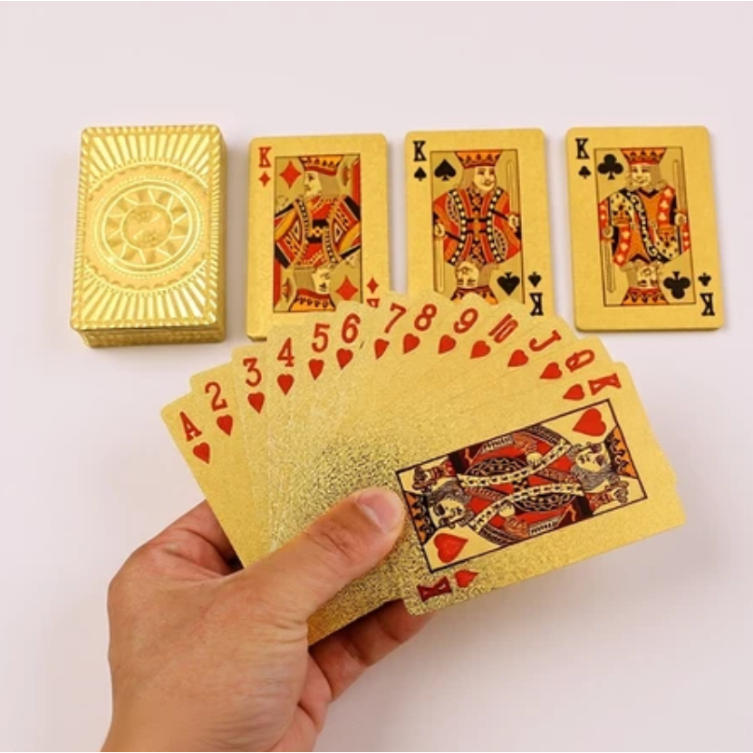 Baralho dourado dolar ouro foleado a ouro a prova d agua poker