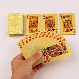Baralho dourado dolar ouro foleado a ouro a prova d agua poker em Oferta na Shopee