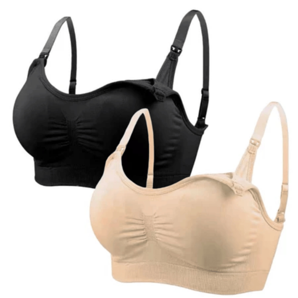 Kit 2 Sutiã Soutien Top Amamentação Reforçado Gestante Pós Parto Mãe Maternidade Com Bojo Removível