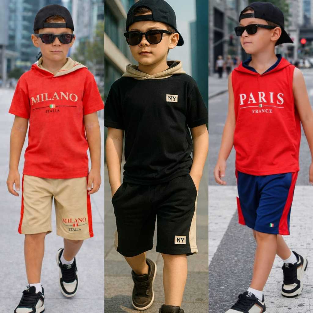 Conjunto Masculino de Bermuda e Camiseta Infantil - Juvenil