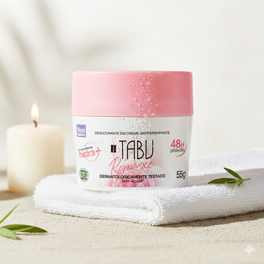Desodorante Creme Antitranspirante Tabu Romance 55G em Oferta na Shopee