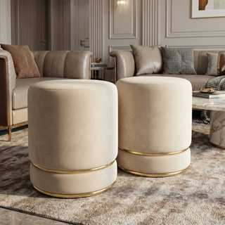 Kit Conjunto 2 Puff Grande Redondo New Para Sentar Reforçado Luxo Linha Premium Banquinho Varias Cor em Oferta na Shopee