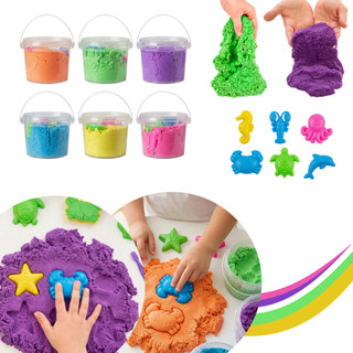 Areia Mágica Cinética Grande com Moldes 300g Brinquedo Educativo Infantil Didático Formin…