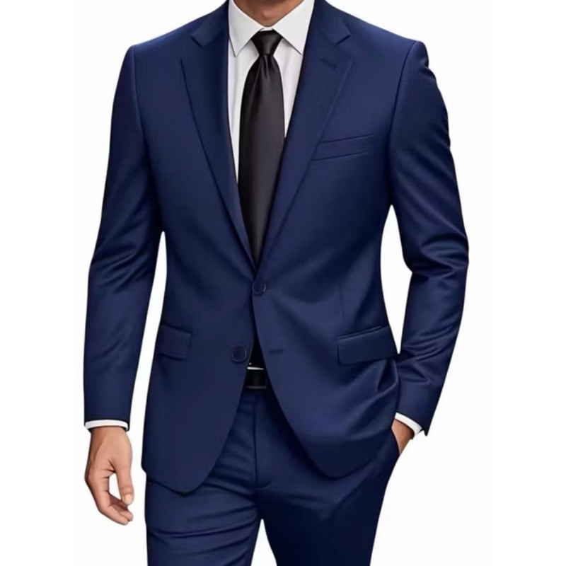 Terno Slim Oxford Premium Azul Marinho Paletó + Calça Terno Slim Oxford Premium Azul Marinho Paletó + Calça