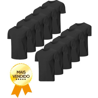 Kit 10 Camisetas Básicas Masculinas 100% Poliéster Premium Uniforme Casual Treino PlusSize -Não amassa, não pega bolinha em Oferta na Shopee