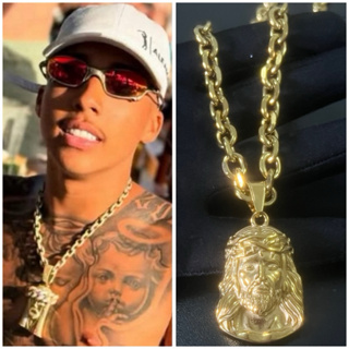 KIT CORRENTE MASCULINA CADEADO GROSSA 9MM + SUPREMA FACE DE CRISTO BANHADO A OURO MELHOR QUALIDADE!! ( nino abravanel ) em Oferta na Shopee