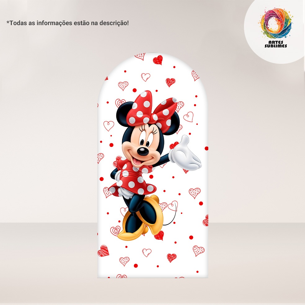 Painel Romano Face Única Minnie Tam Diversos C/Elástico em Oferta na Shopee