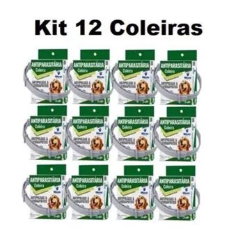Kit 12 Coleiras Dugs Antipulgas e Carrapatos p/Cães 17g c/ 56cm- World Veterinária em Oferta na Shopee