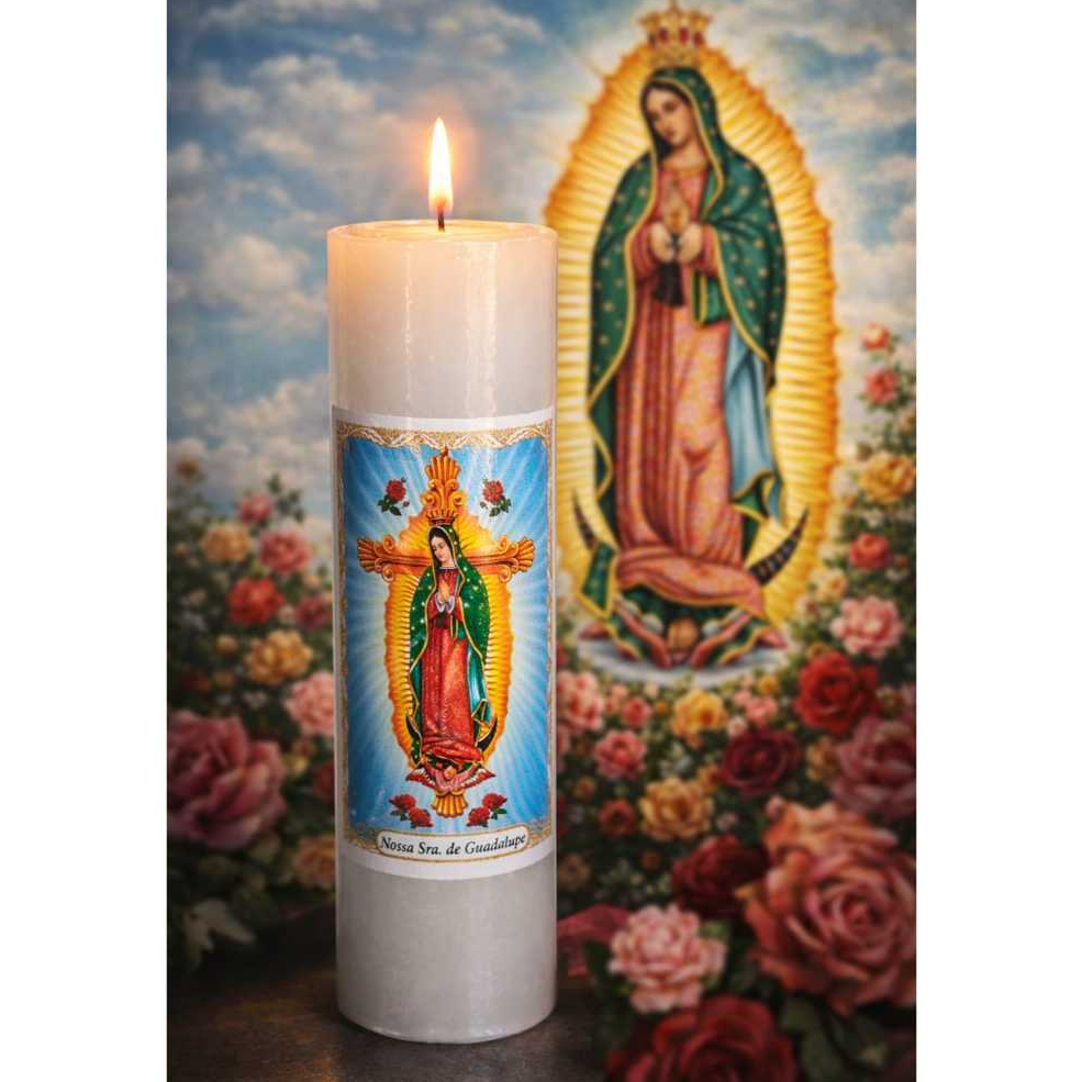 1 Vela Votiva 7 Dias Nossa Senhora de Guadalupe 100% Parafina 260g Quaresma Frei Santos Católicos em Oferta na Shopee