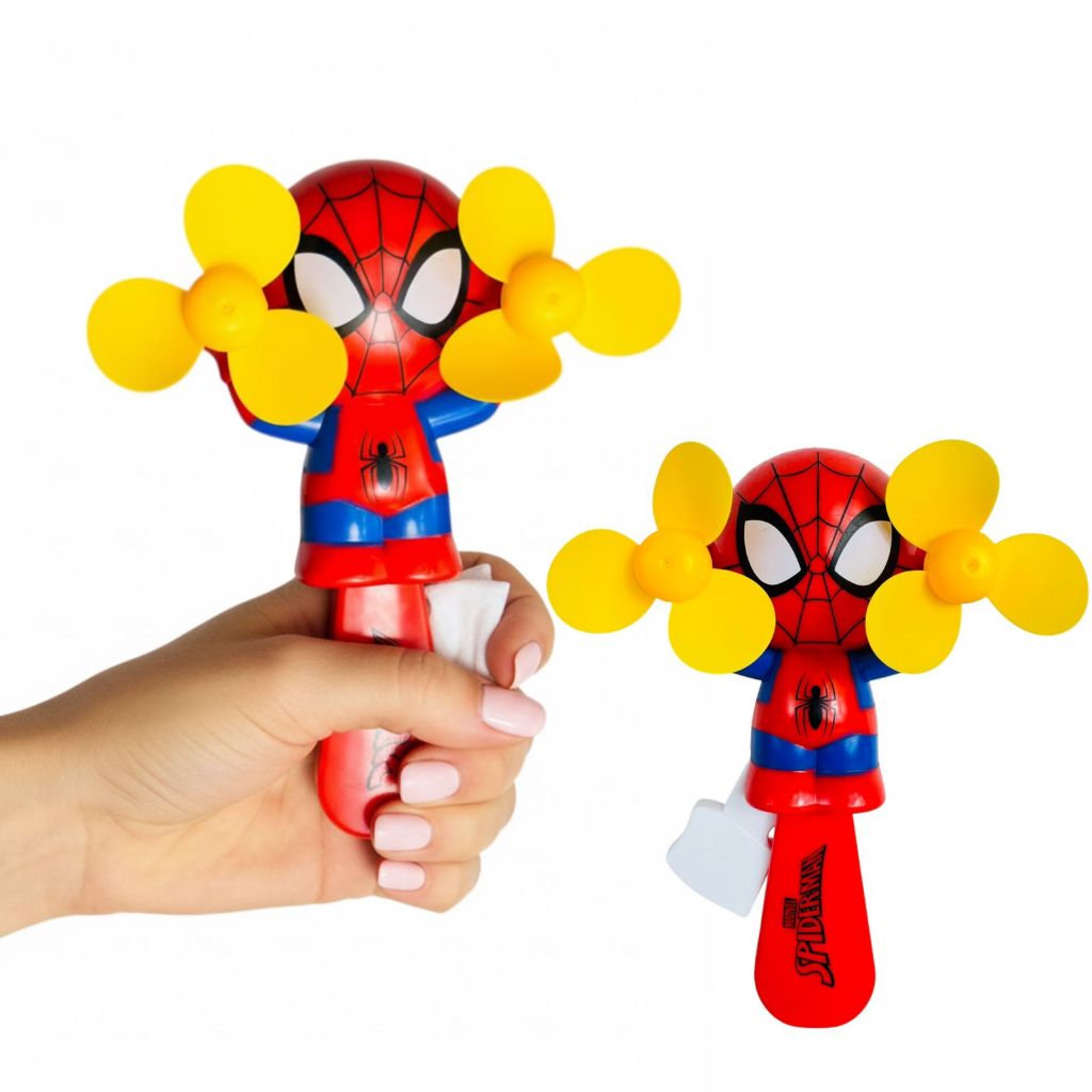 Ventilador De Mão Do Homem Aranha Funciona Ao Apertae Brinquedo Infantil Menino