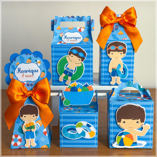 Kit Festa Pool Party Menino Lembrancinha Festa Pool Party Menino Personalizados Festa Infantil