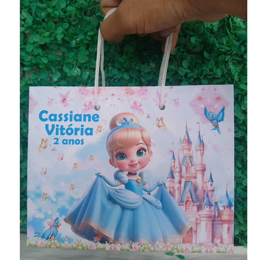 SACOLA CINDERELA ( PEGUE E MONTE ) 16*20/sacolinha personalizada cinderela para festa infantil