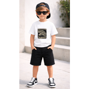 Conjunto Infantil Estiloso – Camiseta e Bermuda 100% Algodão Premium