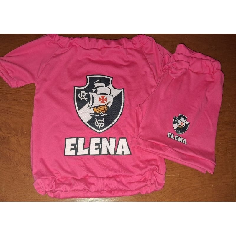 Conjunto menina do Vasco personalizado com nome.