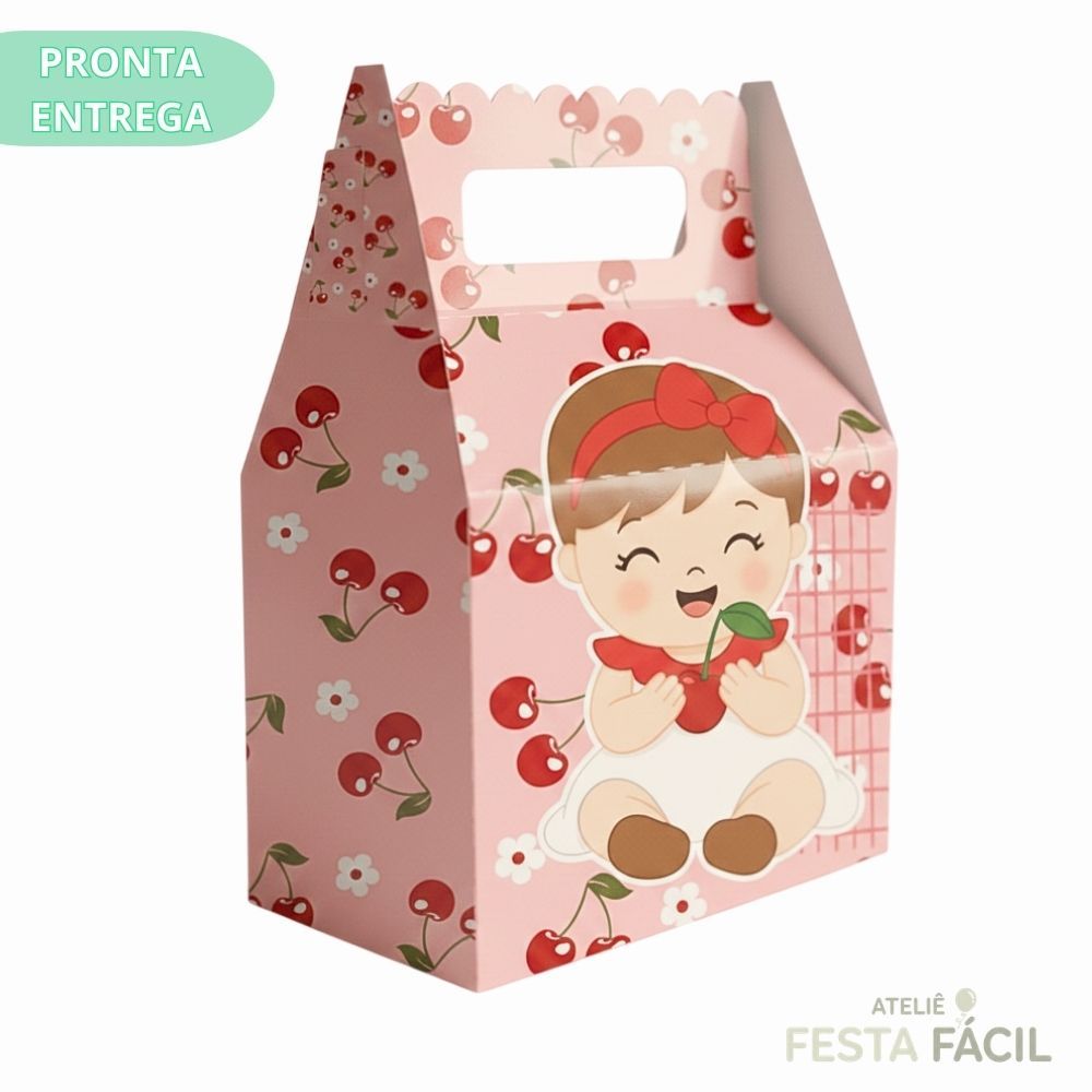 Caixa Maletinha CEREJINHA BEBE  | Lembrancinha Festa Infantil Pronta Entrega