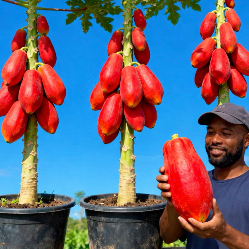 Mamão Tailandês Red doce e saboroso alta producao com 30 Sementes