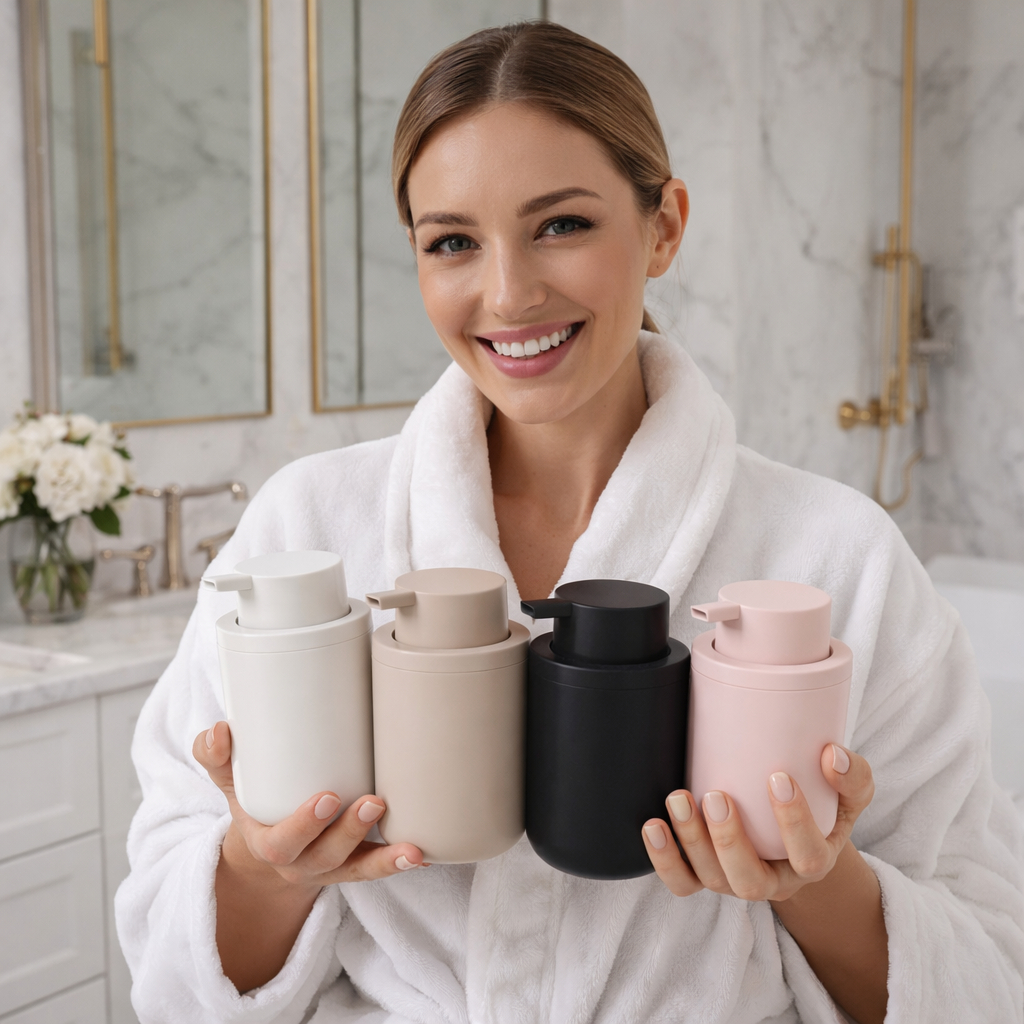 Porta sabonete Líquido Dispenser Organizador Banheiro Lavabo Slim Bold 300ML OU Martiplast em Oferta na Shopee