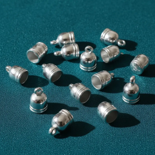 Kit 50 terminal ponteira bijuteria colagem ABS prata, para montagem de acessórios e artesanatos em Oferta na Shopee