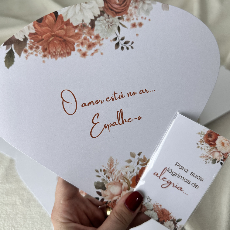 50 Lágrimas de Alegria + 50 Leque Personalizado para Casamento - PRONTA ENTREGA