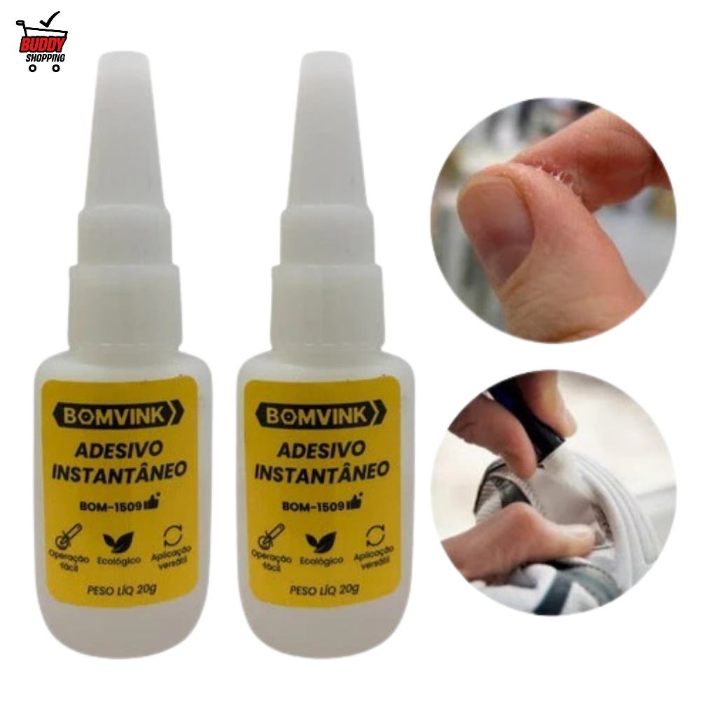 Kit Super Cola Instantânea Adesivo Ceramica Couro Madeira Vidros em Oferta na Shopee