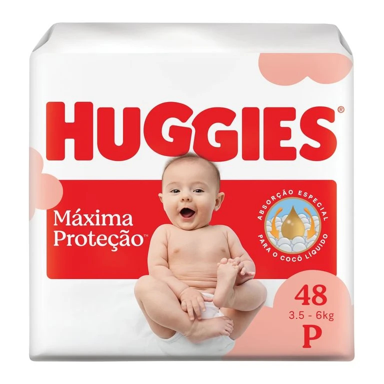 Fralda P 48 Unidades Huggies Supreme Care Máxima Proteção 3,5 a 6kg Original 👶
